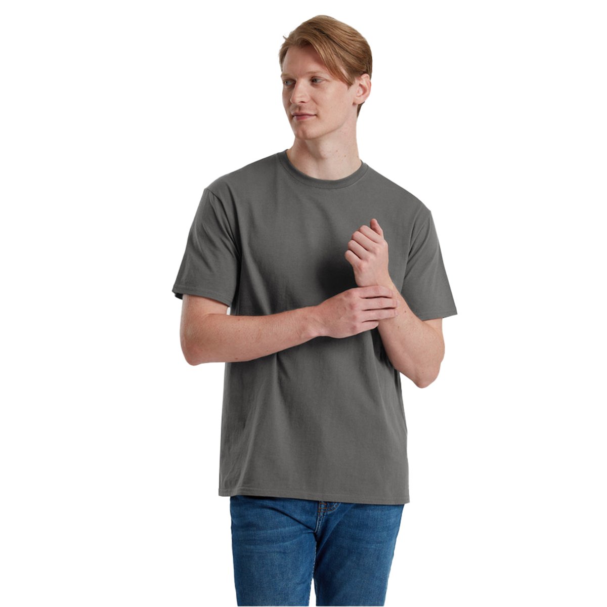 T-shirt PURE gris, FRUIT OF THE LOOM