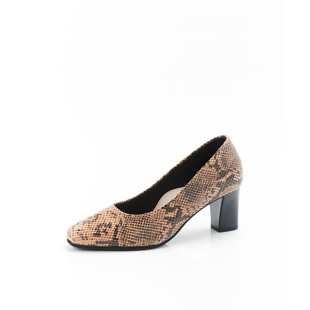 Escarpins unis ou imprimé animalier marron beige serpent, DAMART