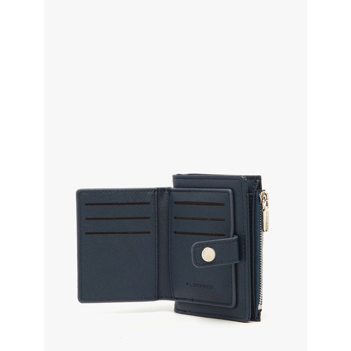 Porte-monnaie porte-cartes Saffiano bleu, MINIPRIX
