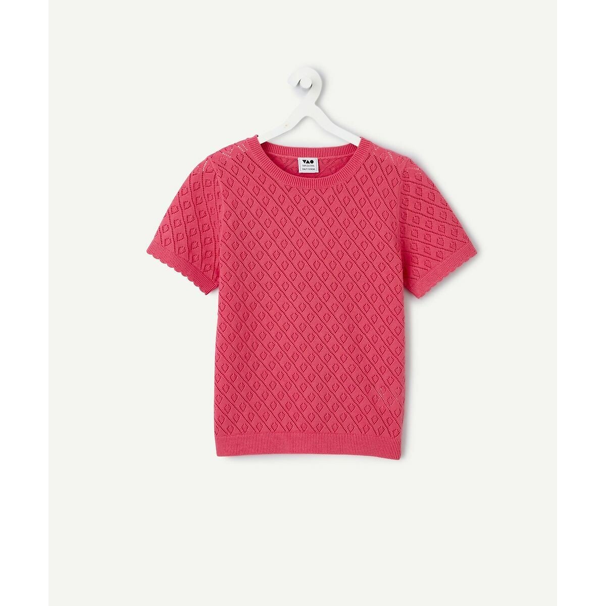 Organic Cotton Pointelle Jumper pink, TAPE A L'OEIL