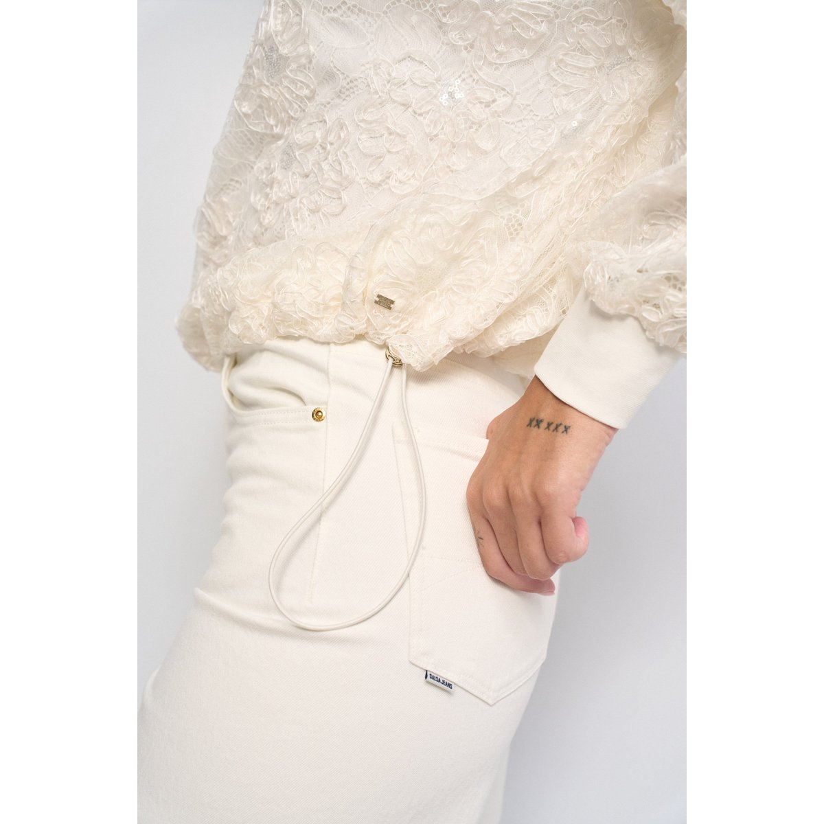 SWEAT À EFFET FLORAL 3D beige, SALSA JEANS