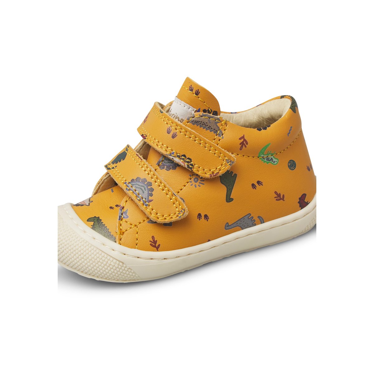 Chaussures premiers pas en cuir COCOON VL citrouille-blanc, NATURINO