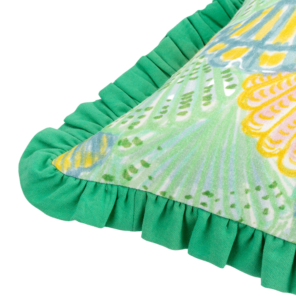 Clam Shells Cotton Scalloped Cushion green, FURN.