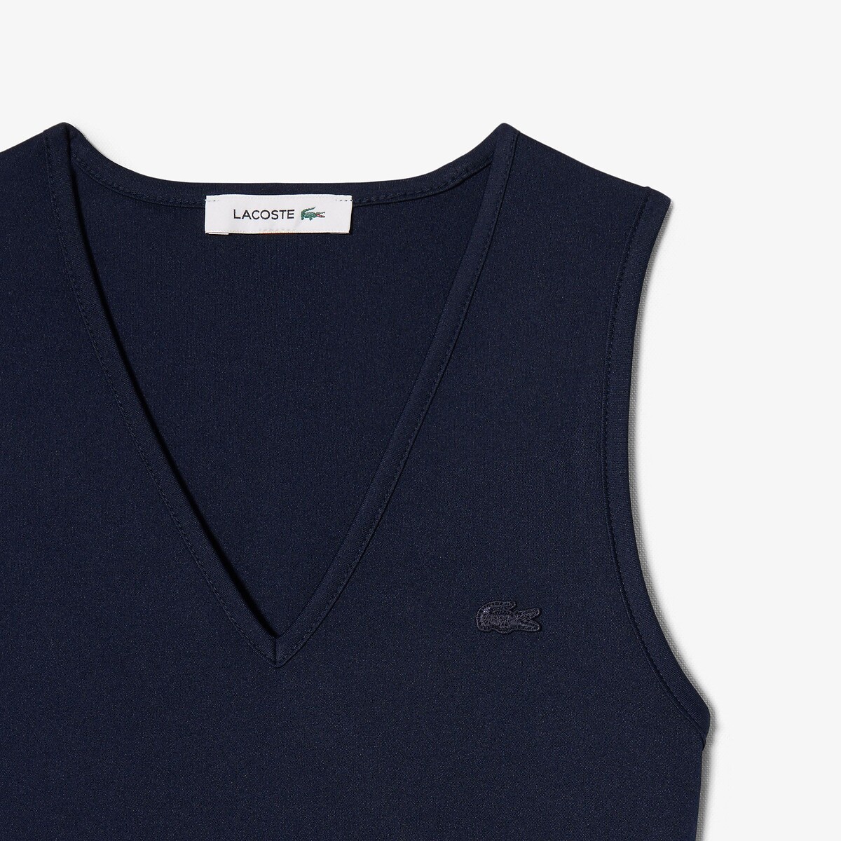 Robe longue sans manches, plissée marine, LACOSTE