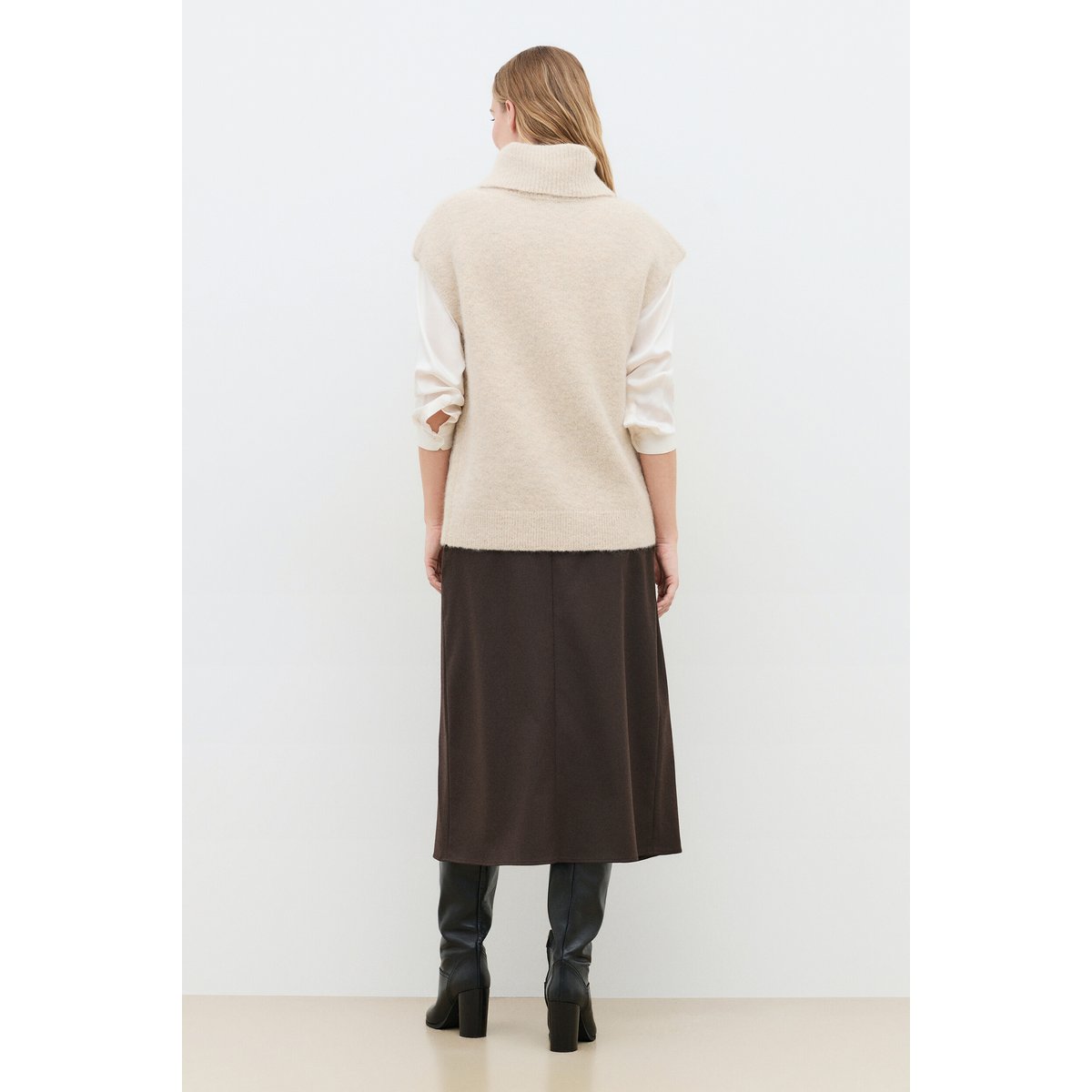 Pull large col roulé MPAULINA sable, CAROLL