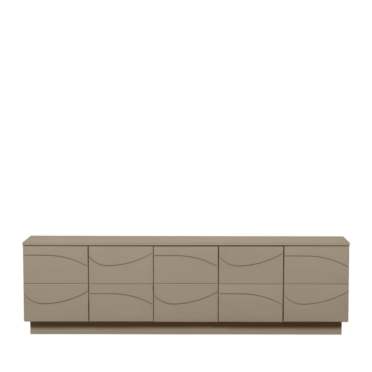 Meuble TV 5 portes en bois L180cm- TEO marron, WOOOD