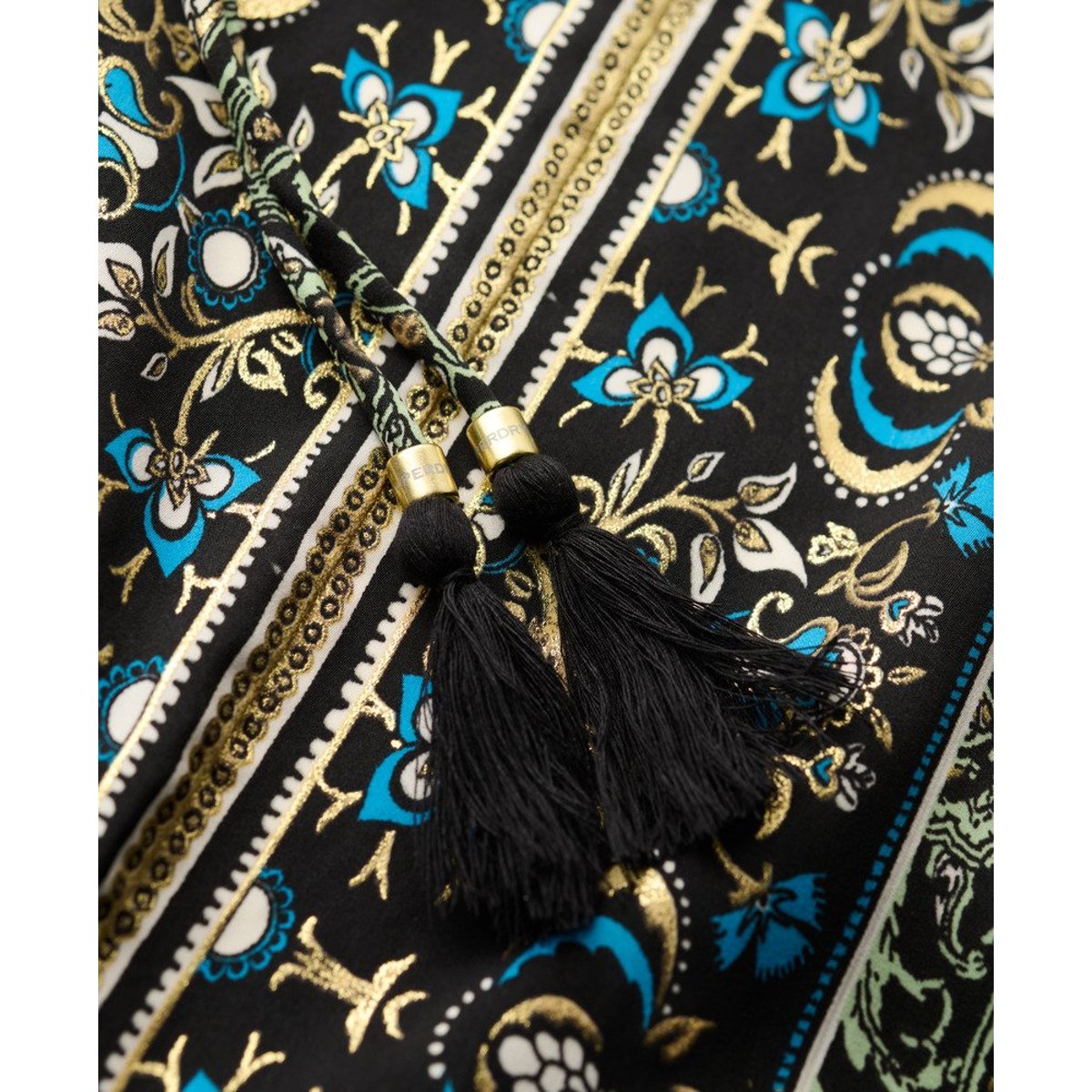 Haut dos nu à motif cachemire vert à motif feuilles cachemire, SUPERDRY
