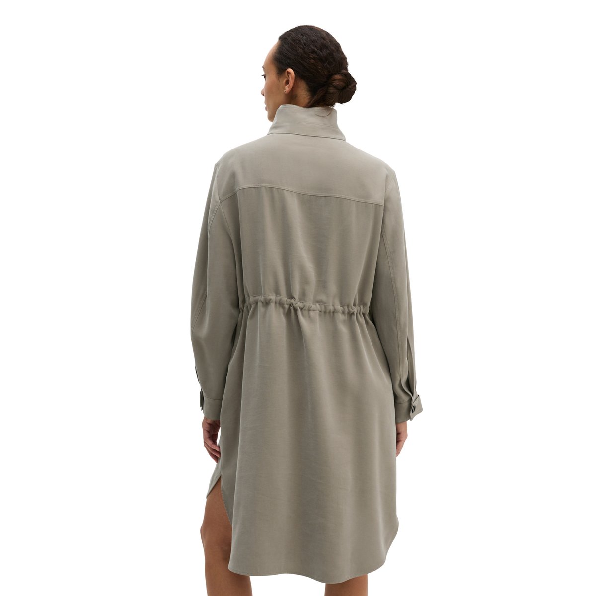 Robe col funnel loose en viscose lavée marron, MARC O'POLO