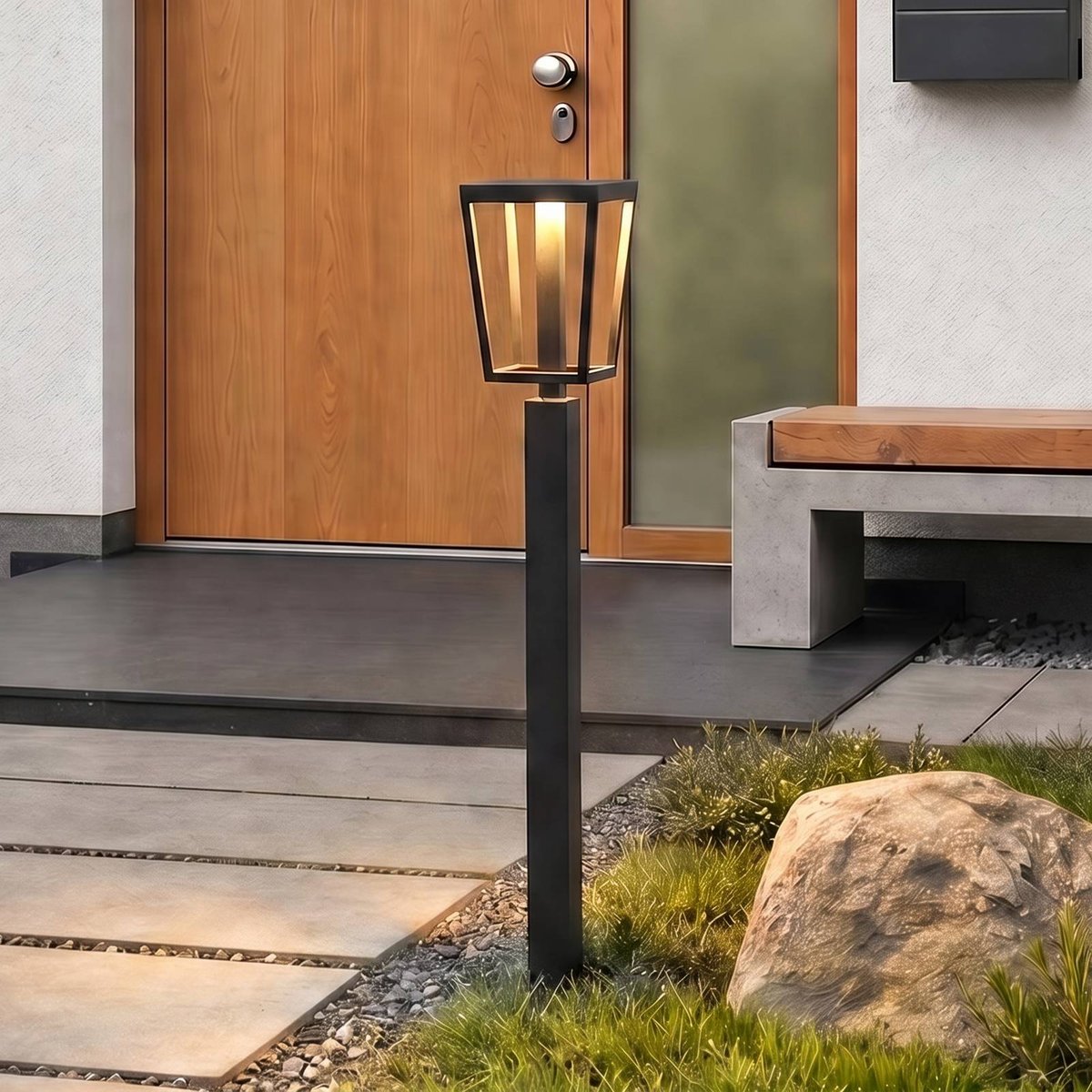 Luminaire extérieur en métal moderneLED noir, blanc, LUCANDE