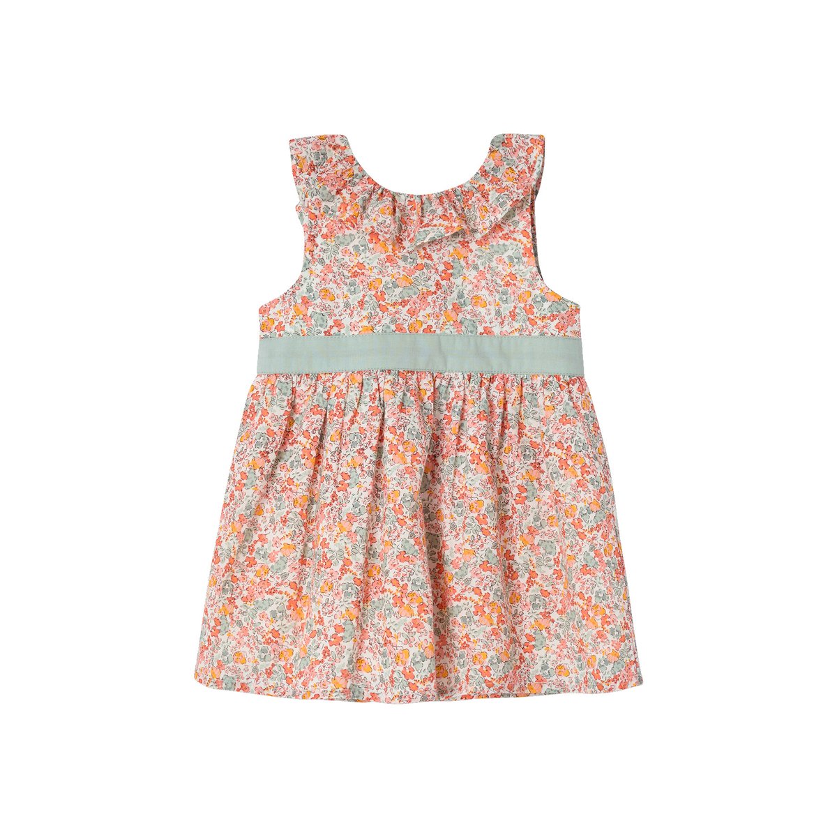 Robe bébé noeud ouverture dos multicolore, VERTBAUDET