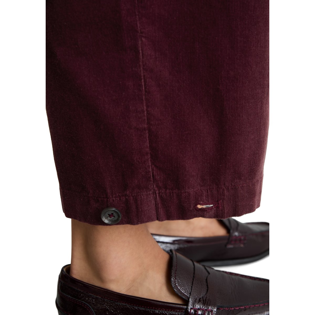 Pantalon en velours côtelé loose en coton organique rouge, MARC O’POLO DENIM