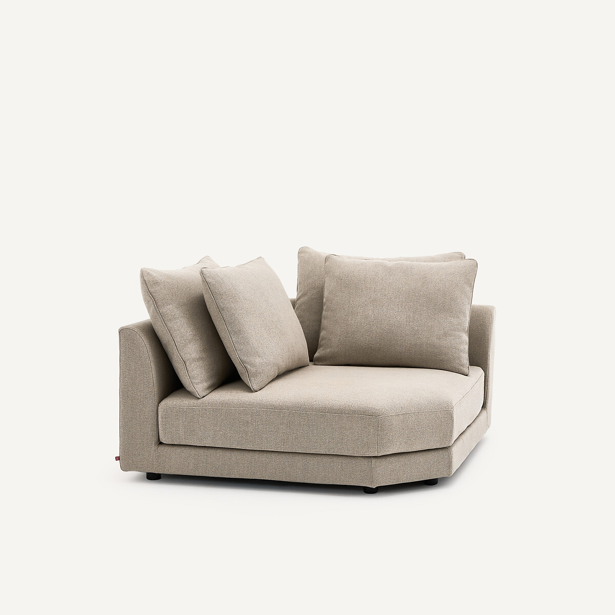 Modulares Ecksofa aus Tweed, TIBERIO natur/hellgrau, AM.PM
