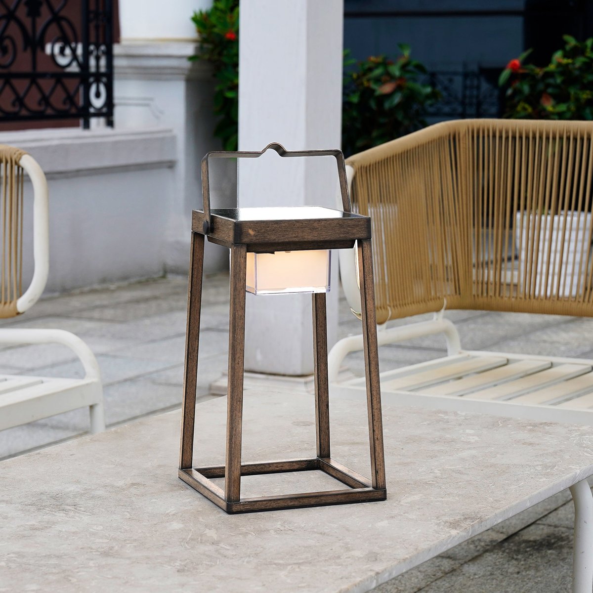 Lanterne solaire rechargeable VERONA marron, LUMISKY