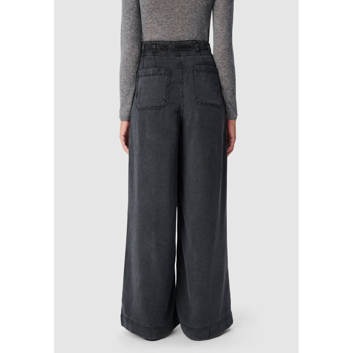 Jean large avec ceinture ELISA gris, IKKS