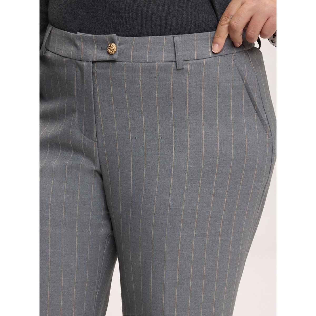 Pantalon Wide Leg à rayures tennis gris, FIORELLA RUBINO