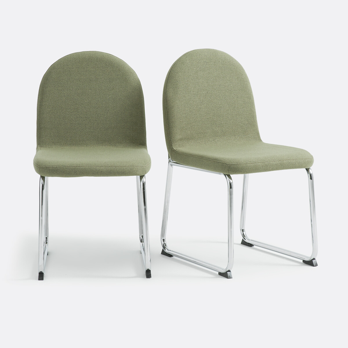 Conjunto de 2 sillas, patas cromadas, Marsso verde, LA REDOUTE INTERIEURS