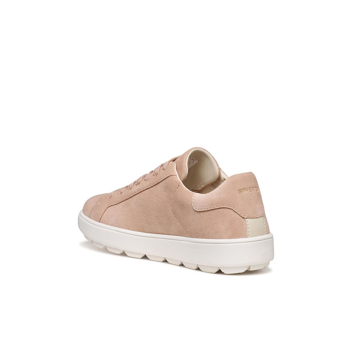 Ademende leren sneakers, SPHERICA ECUB-1 beige/roze, GEOX