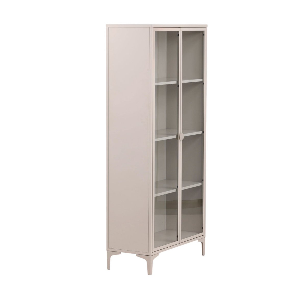 Vaisselier 2 portes en verre et métal H190cm- PIRING beige, VENTURE HOME