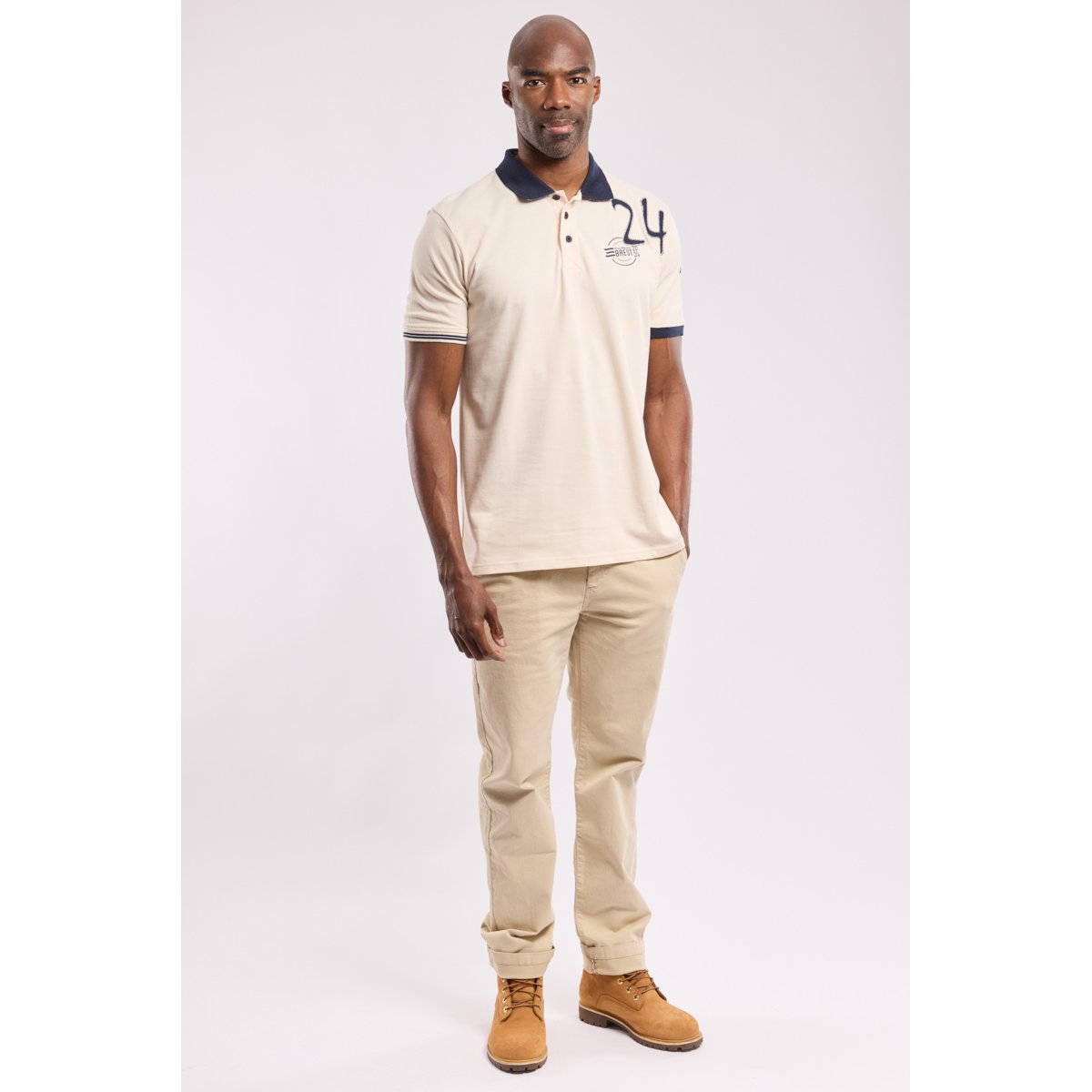 Polo manches courtes sérigraphie en coton marmo e24, ARMOR-LUX
