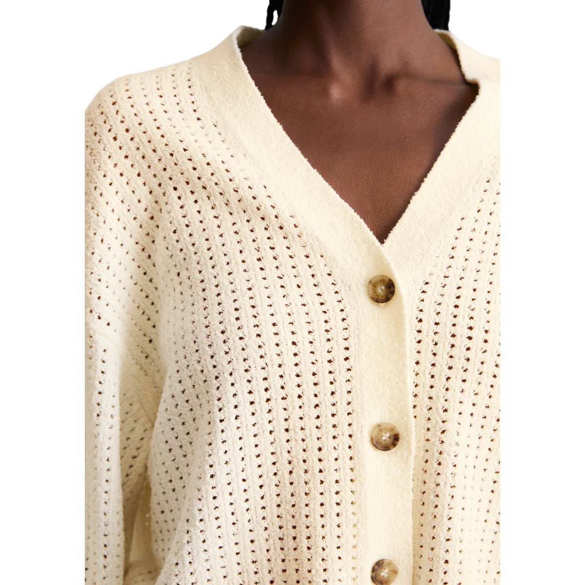 Cardigan relaxed en doux mélange de coton organique nature, MARC O’POLO DENIM