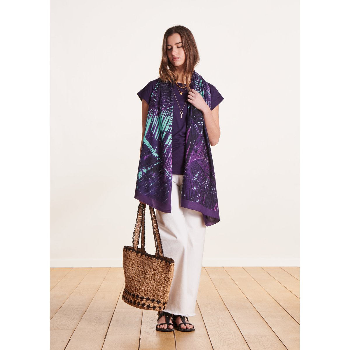 Foulard imprimé blueberry, LA FEE MARABOUTEE