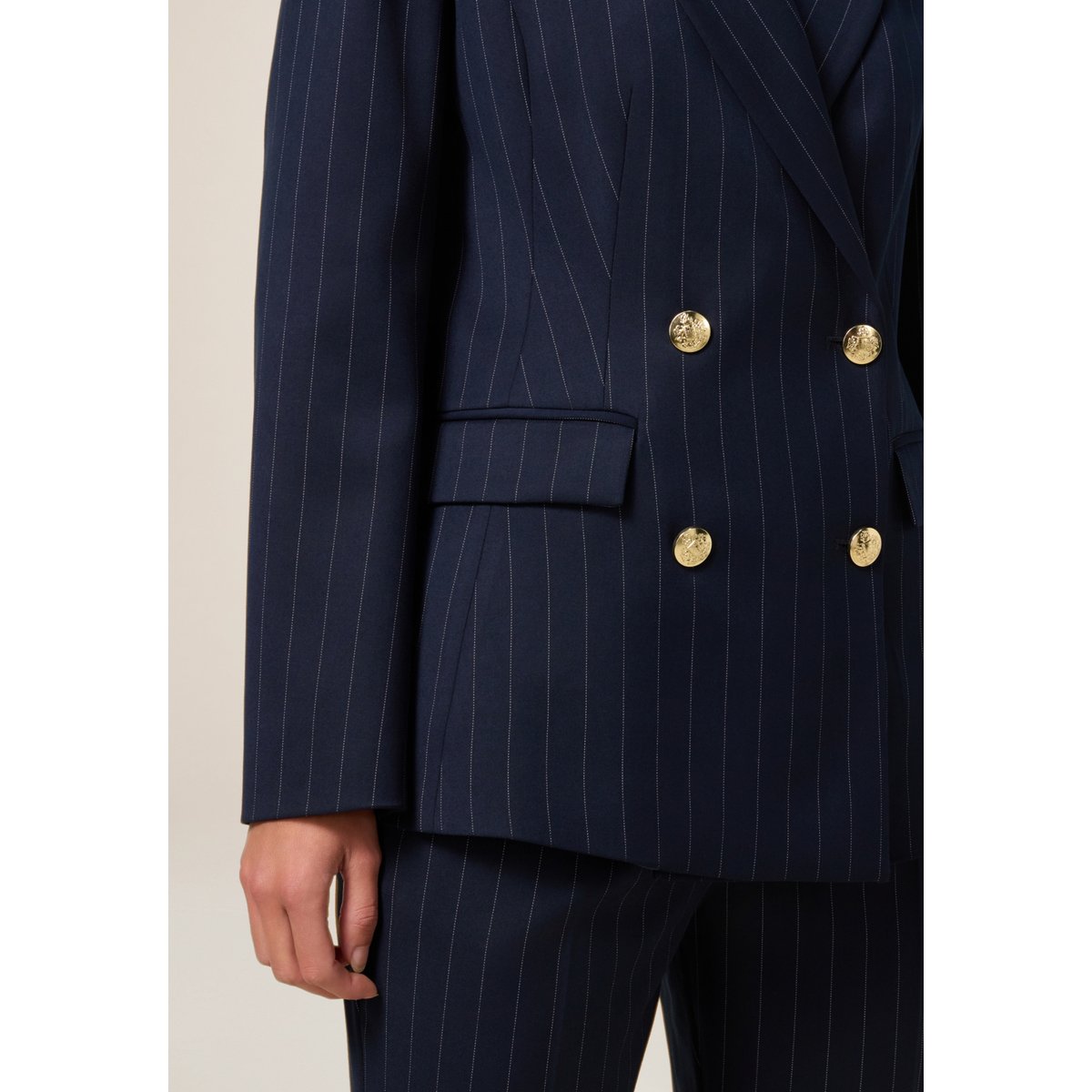 Blazer croisé à rayures bleu, OLTRE