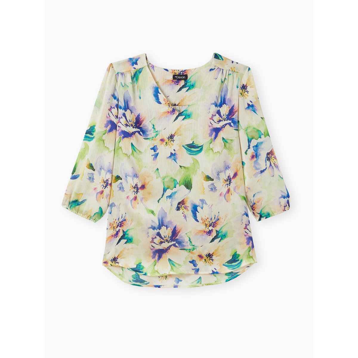 Blouse avec fronces imprimé vert, DAXON