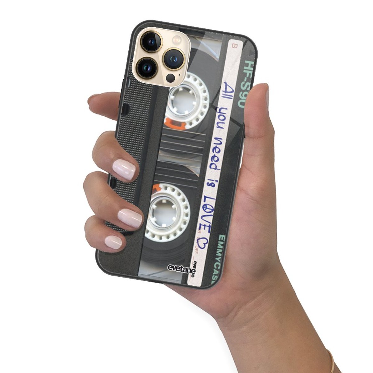 Coque soft touch glossy iPhone 13 Pro Max cassette, EVETANE