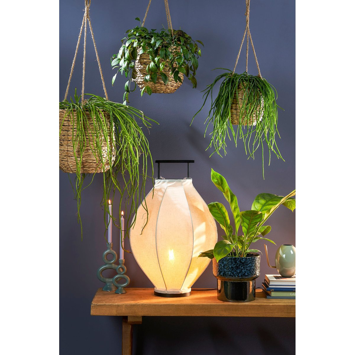 Panier à plantes suspendu AVALON marron clair, MICA DECORATIONS