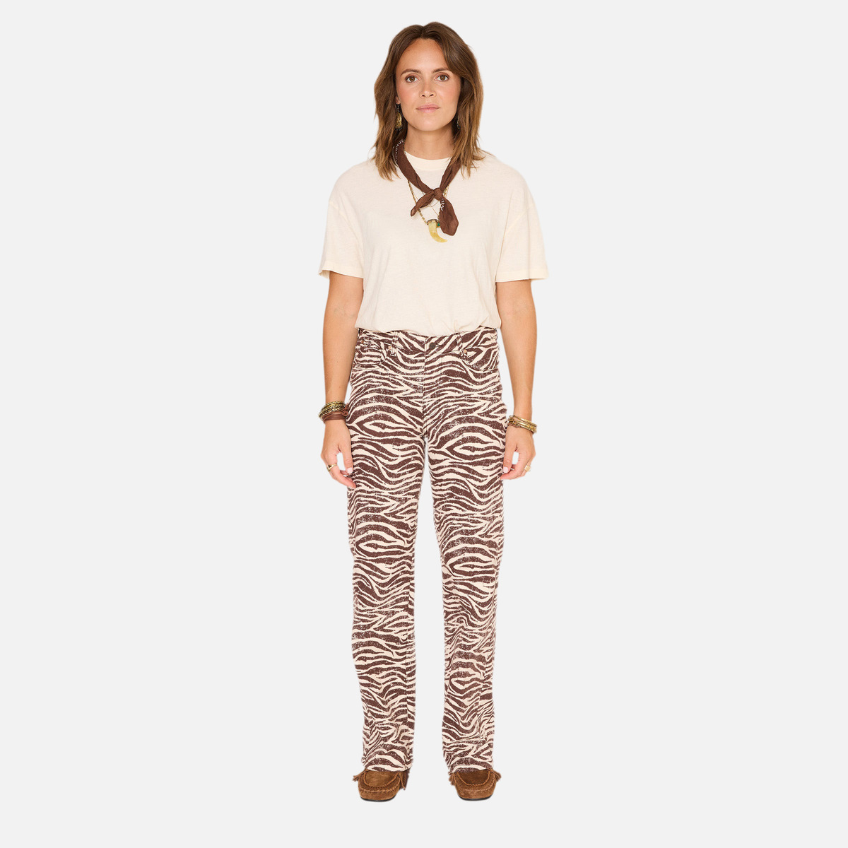 Pantalon THE JAGGER ZANZIBAR PRINT naturel, MKT STUDIO