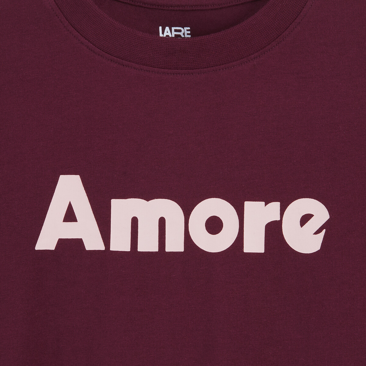 T-shirt met lange mouwen en opdruk Amore bordeaux                        , LA REDOUTE COLLECTIONS