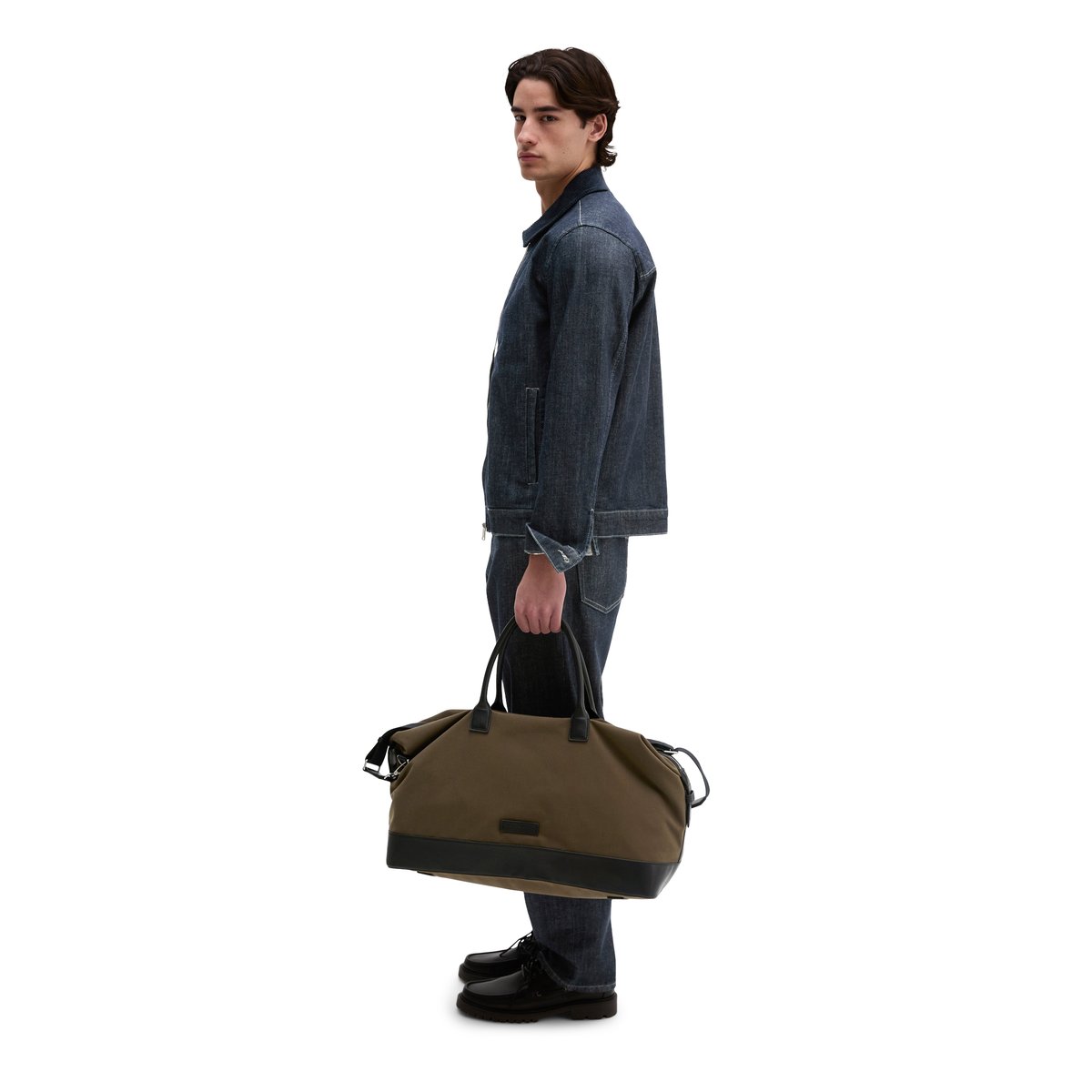 Sac de week-end en toile, modèle Loke avec des détails en cuir véritable braun, MARC O'POLO