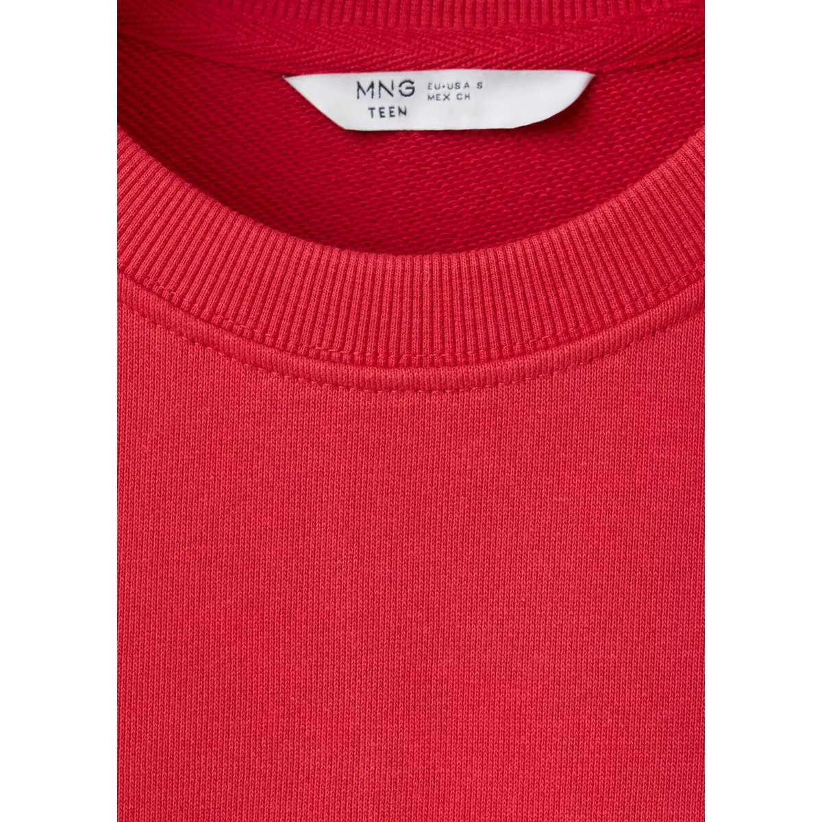 Sweat coton détail coutures rouge, MANGO TEEN