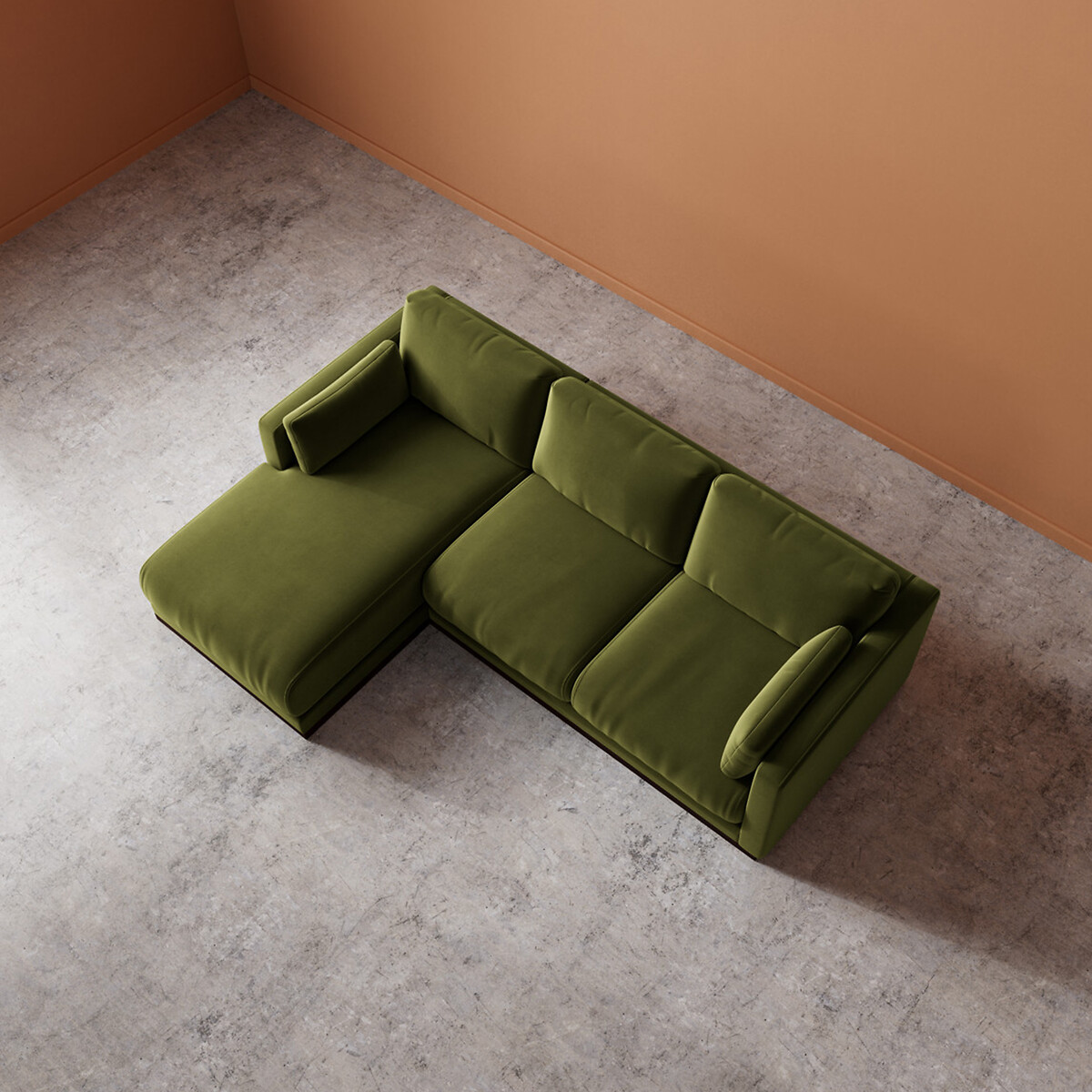 Alesund Easy Velvet Corner Chaise Sofa fern, SWOON