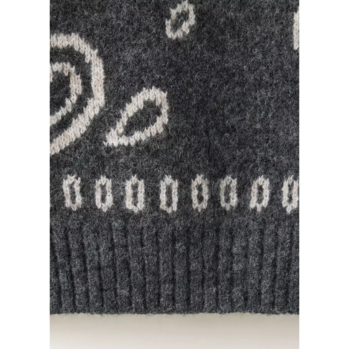 Pull-over maille jacquard gris anthracite, MANGO KIDS