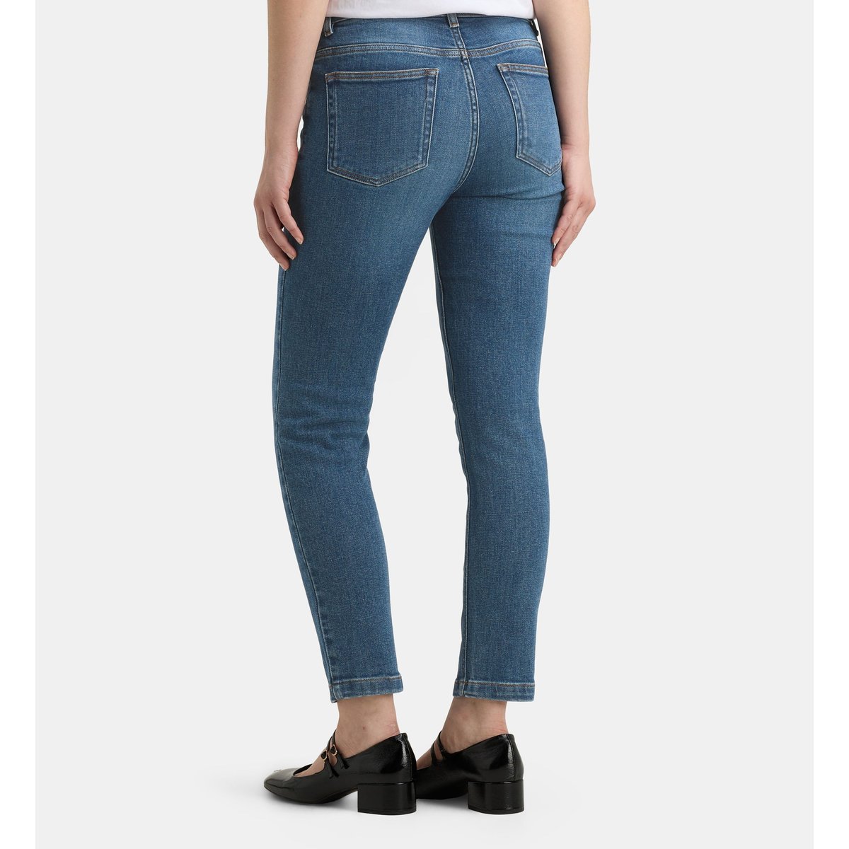 Jean court slim new coton bio bleu moyen, GALERIES LAFAYETTE