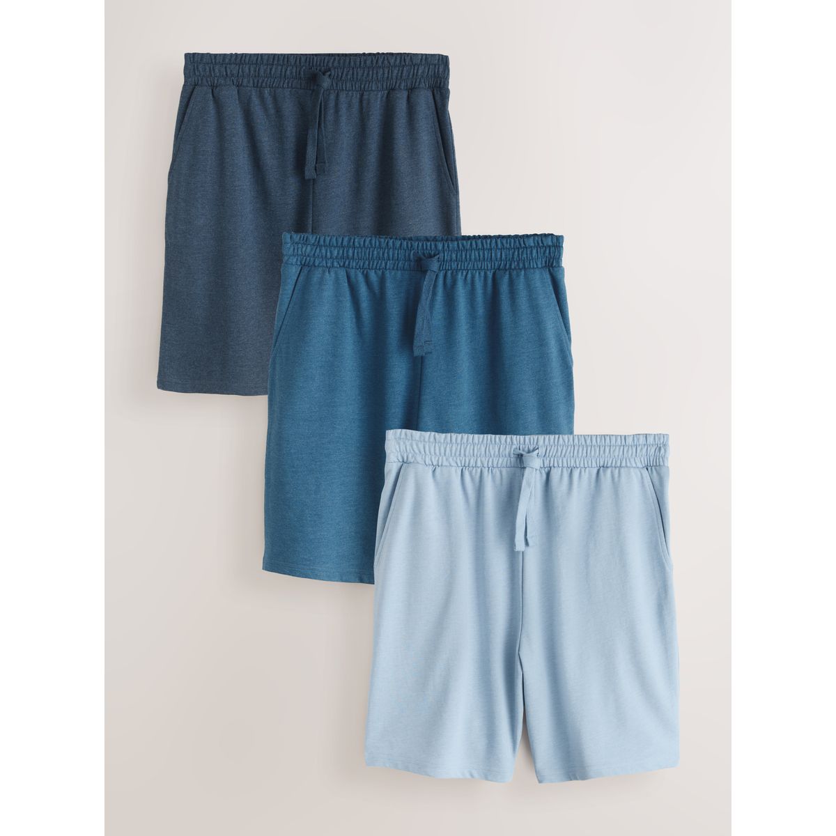 Short jogger en maille bouclée, lot de 3 bleu, NEXT