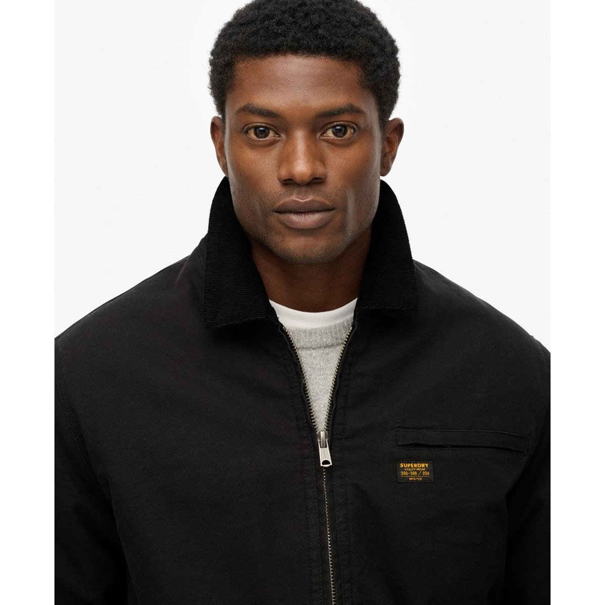 Veste Barn en Toile de Coton noir de jais, SUPERDRY