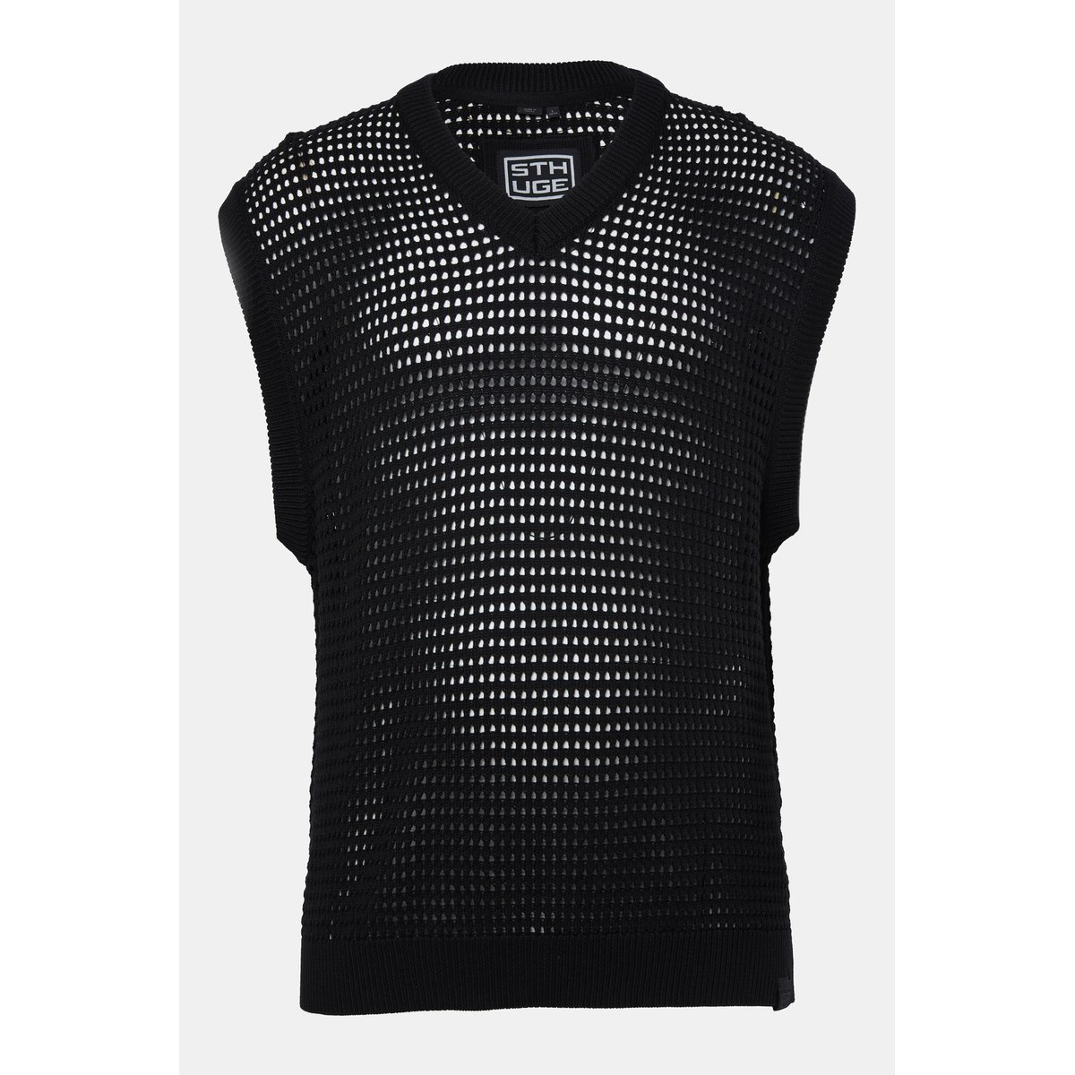 Pull sans manches, esprit streetwear noir, STHUGE