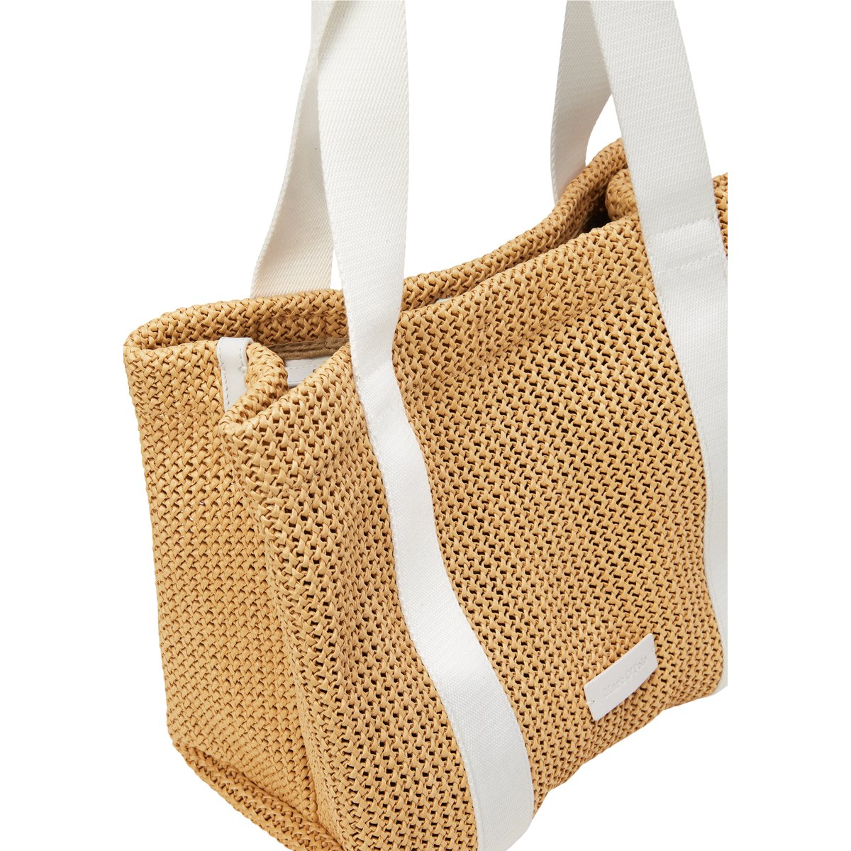 Shopper moyen en aspect crochet-rafia-bastingage beige, MARC O'POLO