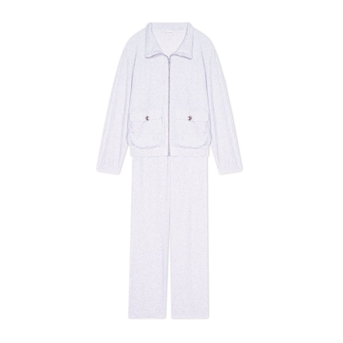 Ensemble homewear zippé en velours RELAX 226 gris, LE CHAT