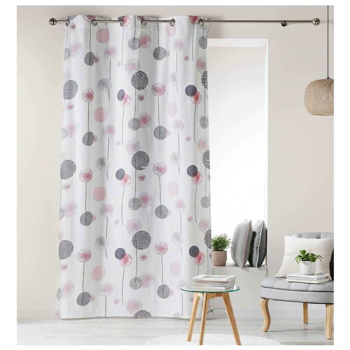 Rideau a oeillets en coton Tina rose, EDEN