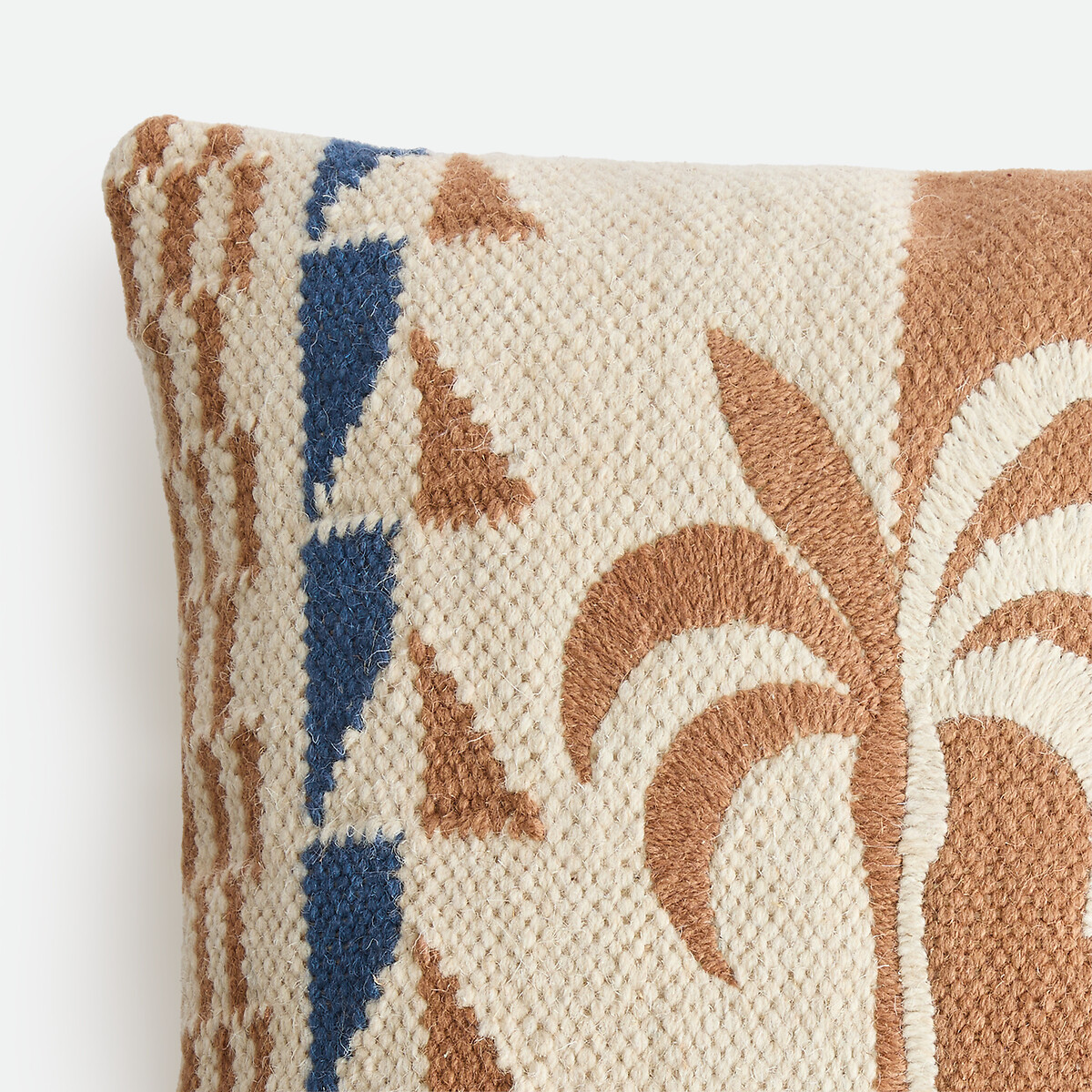 Housse de coussin laine et jute, 45 x 45 cm, COBALI ecru/caramel, LA REDOUTE INTERIEURS