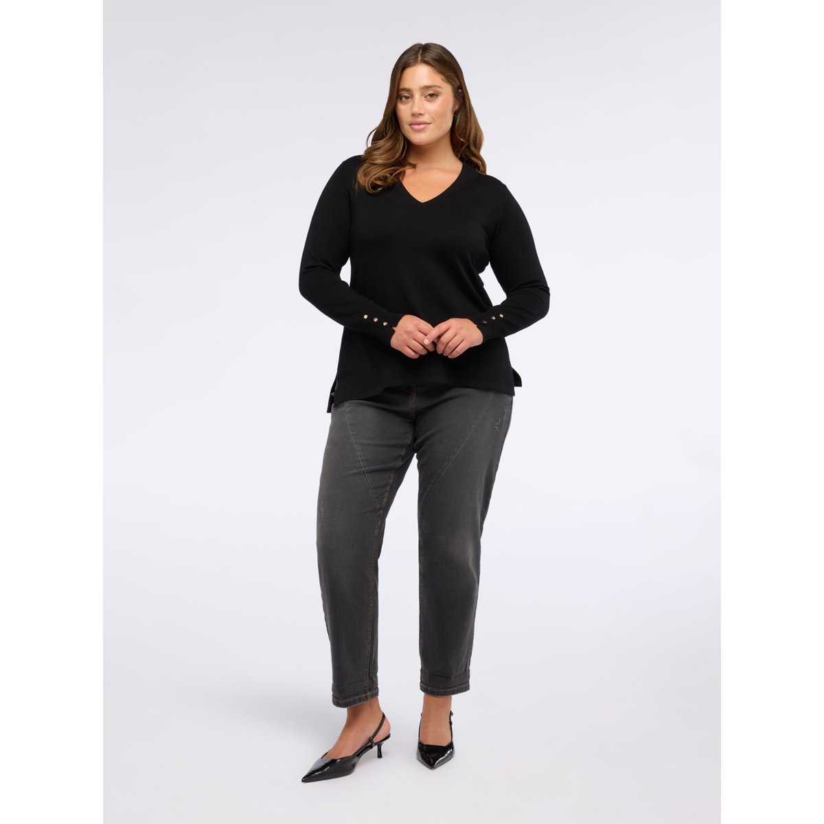 Jean barrel stone washed gris, FIORELLA RUBINO