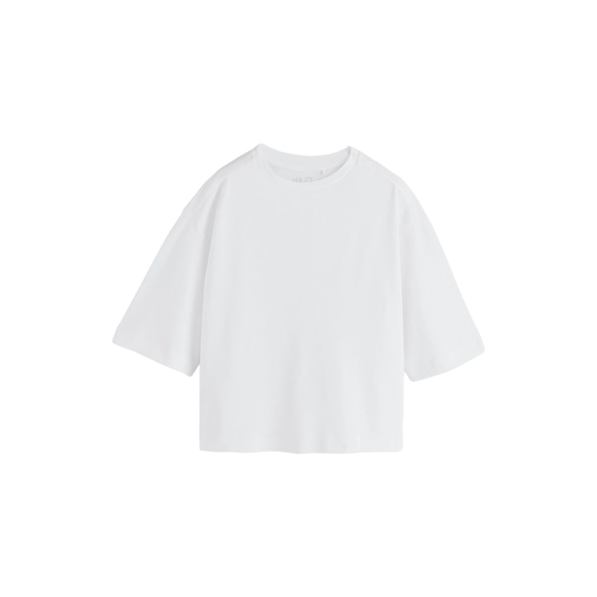 T-shirt droit ras du cou à manches courtes blanc, NEXT