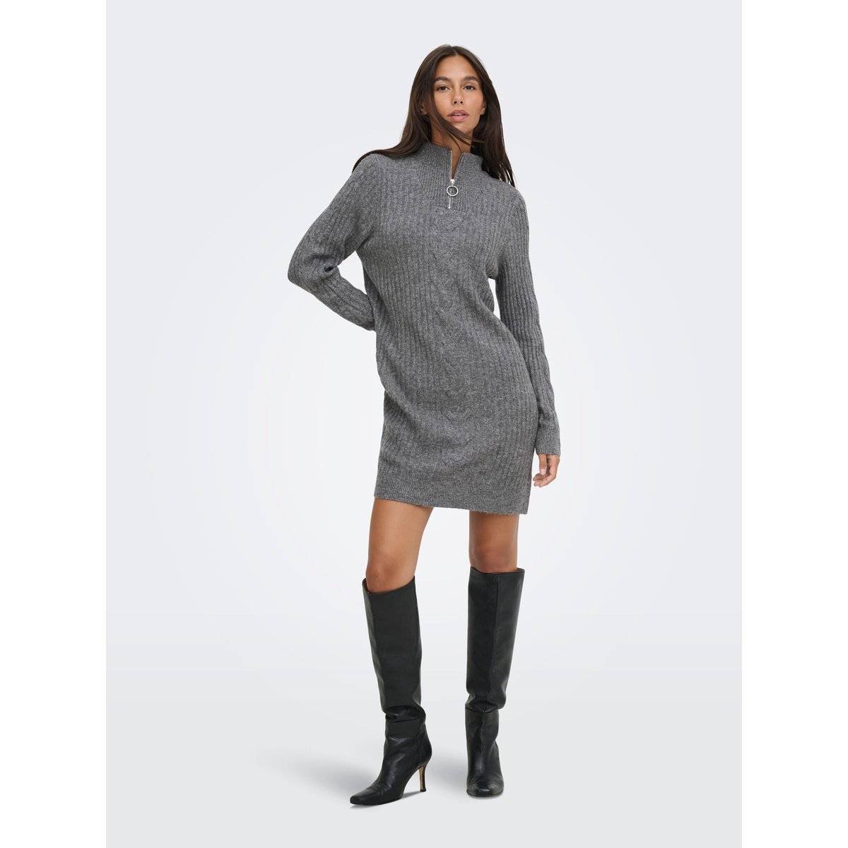 Robe En Maille medium grey melange 1, JDY
