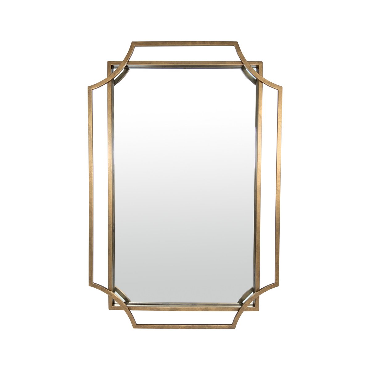 Miroir art déco en métal 60x90cm or, EMDE