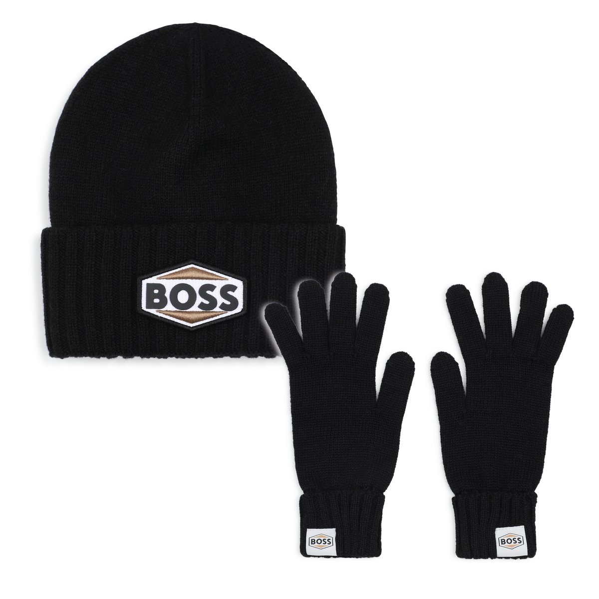 Ensemble bonnet et gants black, BOSS KIDSWEAR