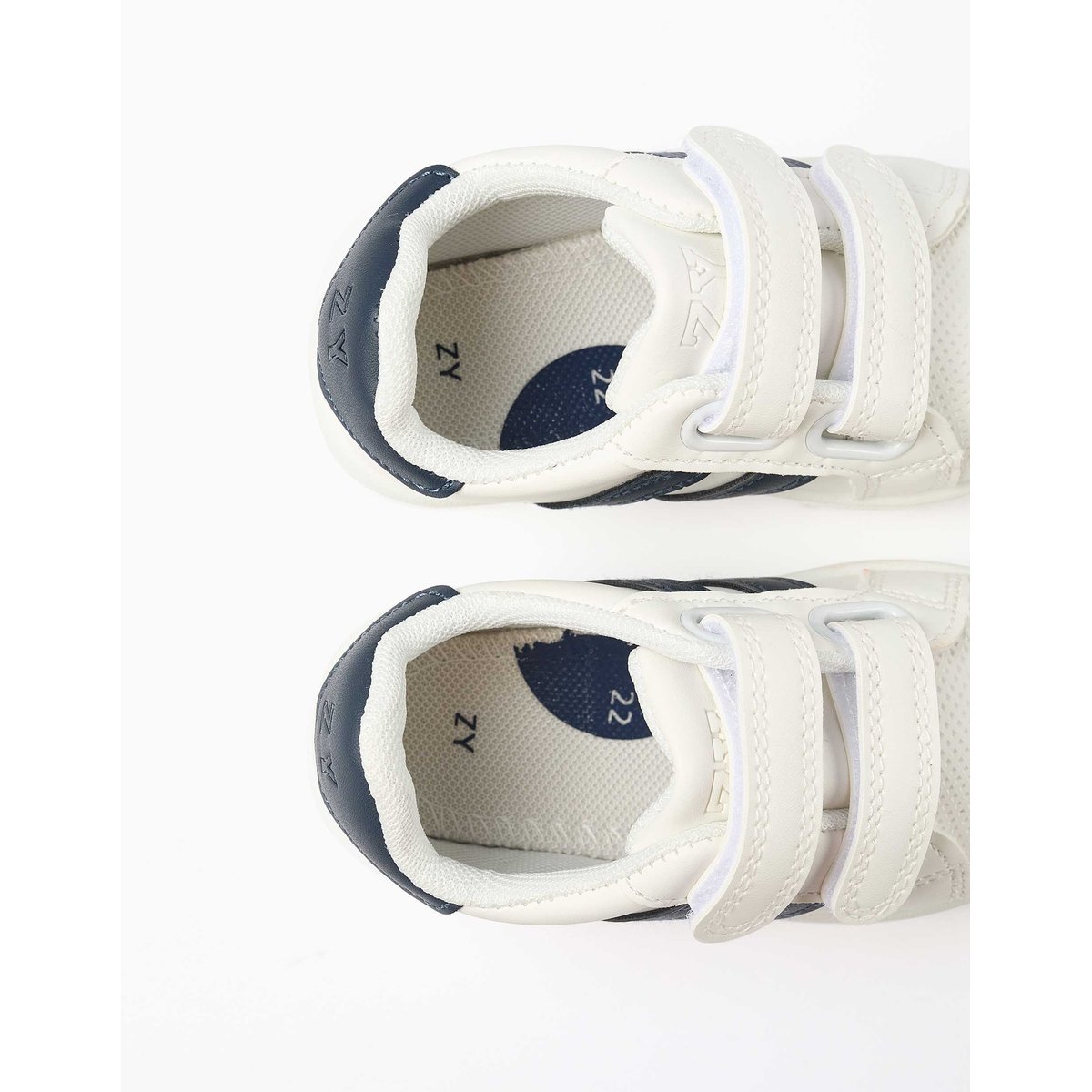 Baskets à rayures avec fermeture à scratch bleu, ZIPPY