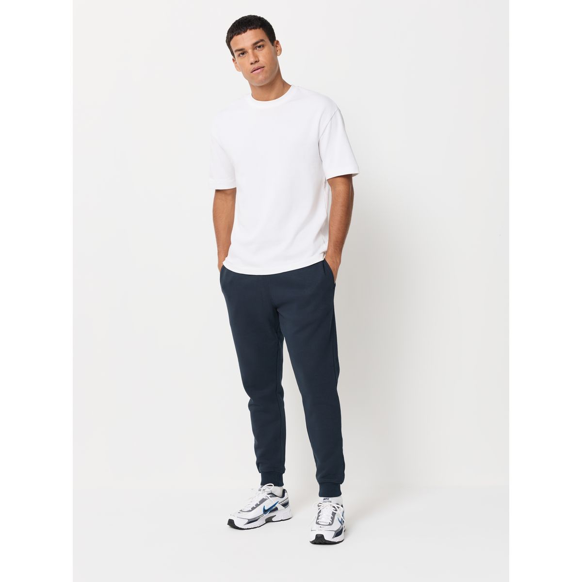 Jogging droit en jersey de coton, lot 3 noir/bleu marine/gris, NEXT